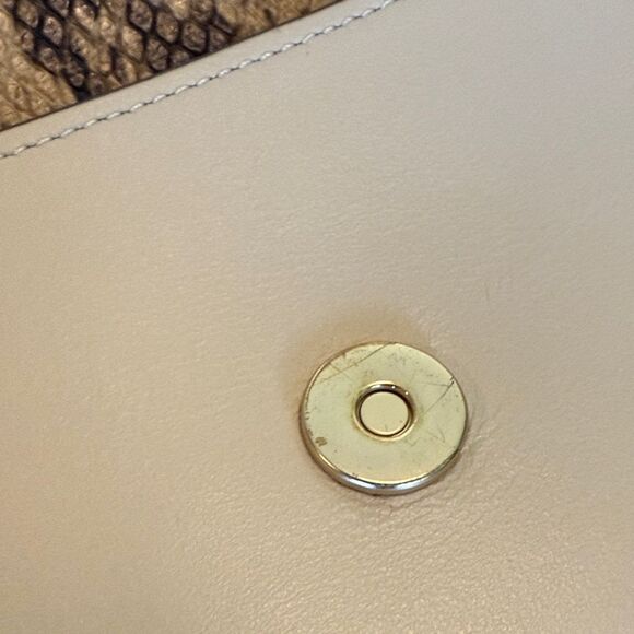 Coach Klare Blush Tan and Snakeskin Leather Crossbody Bag with chain - Picture 9 of 15